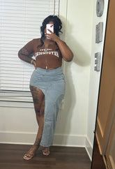 Der stylische Jeansrock mit Schlitz